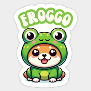 Froggo Cute Kawaii Dog in Frog Costume Puppy Toad Sticker